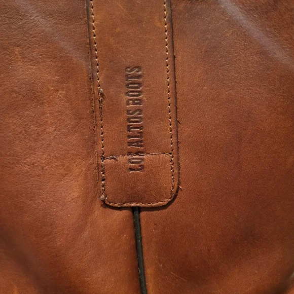 Los Altos Mens Brown Greasy Leather Motorcycle Square-Toe Cowboy Boots Size 9 - Picture 12 of 12